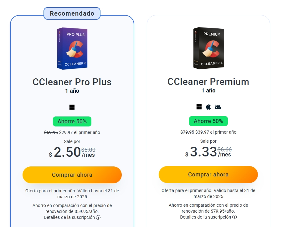Rebajas de primavera de CCleaner
