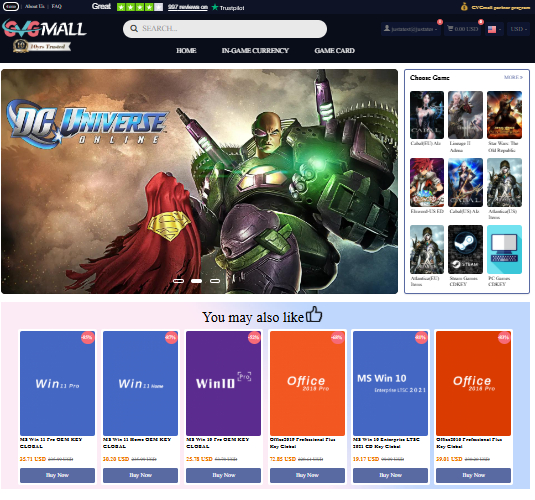 GVGMall tienda online claves digitales y monedas de juego