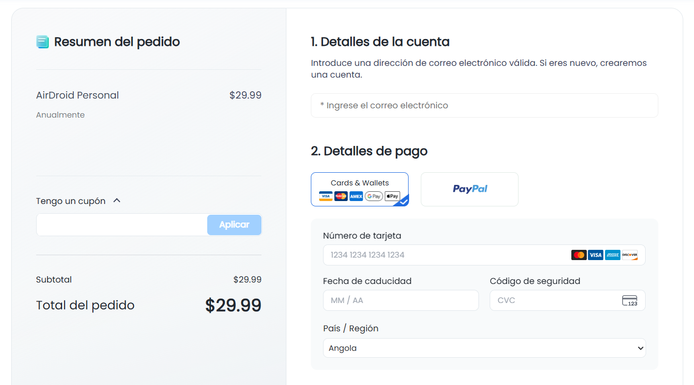 aplicar codigo descuento AirDroid